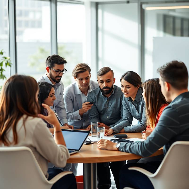 A group of people brainstorming ideas for a marketing campaign, illustrating the Digital Marketing course.